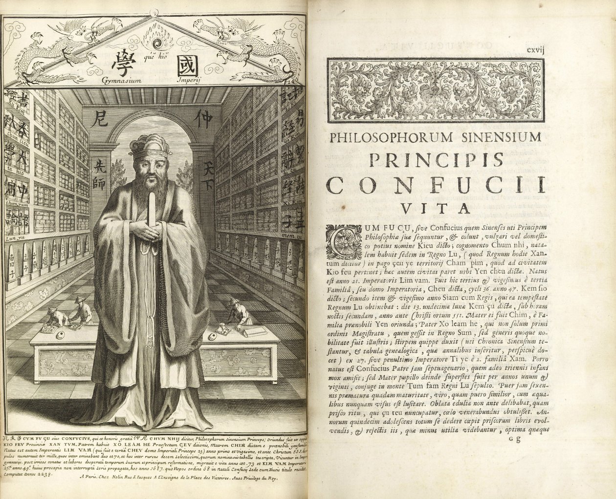 Páginas de Confucius Sinarum Philosophus (Confucio, el Filósofo de los Chinos) de Unbekannt