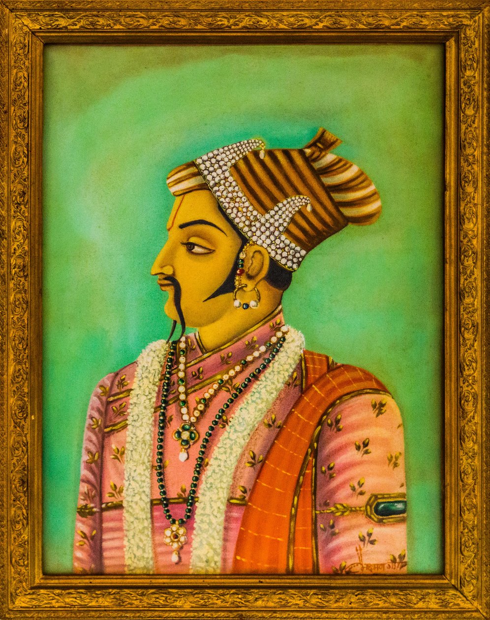 Pinturas de maharajás en el Palacio de la Ciudad, Jaisalmer, una exótica ciudad en el desierto del Thar, Jaisalmer, Rajastán, India, Asia (foto) de Unbekannter Künstler