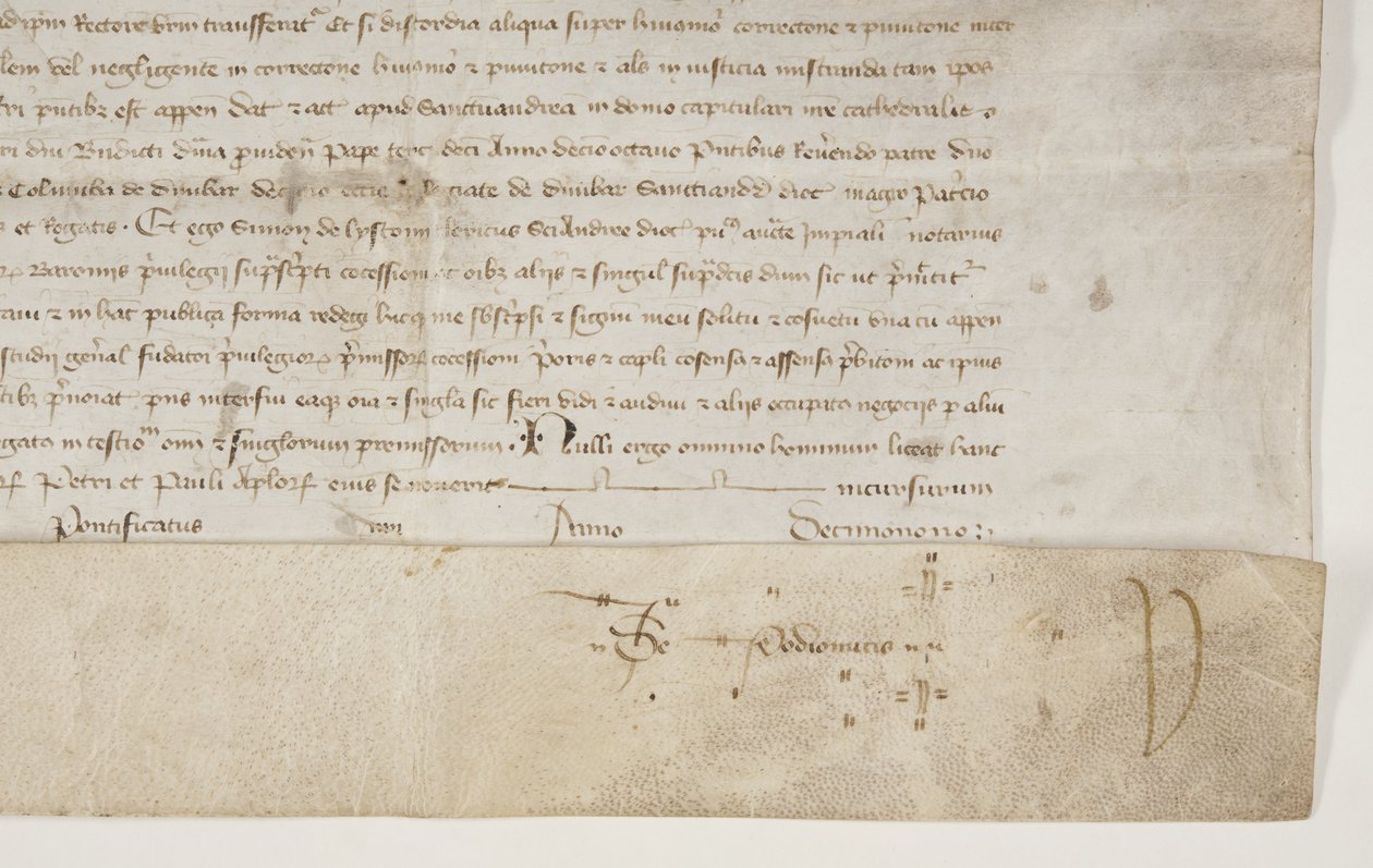 Bula Papal confirmando la carta del Obispo Henry Wardlaw, recto de Unbekannt