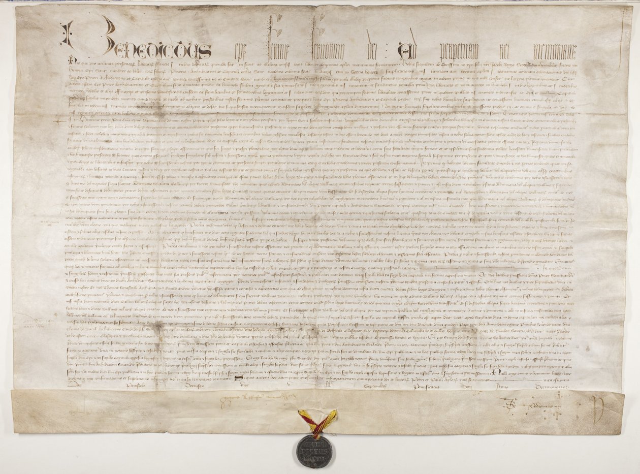 Bula papal confirmando la carta del obispo Henry Wardlaw, recto de Unbekannt