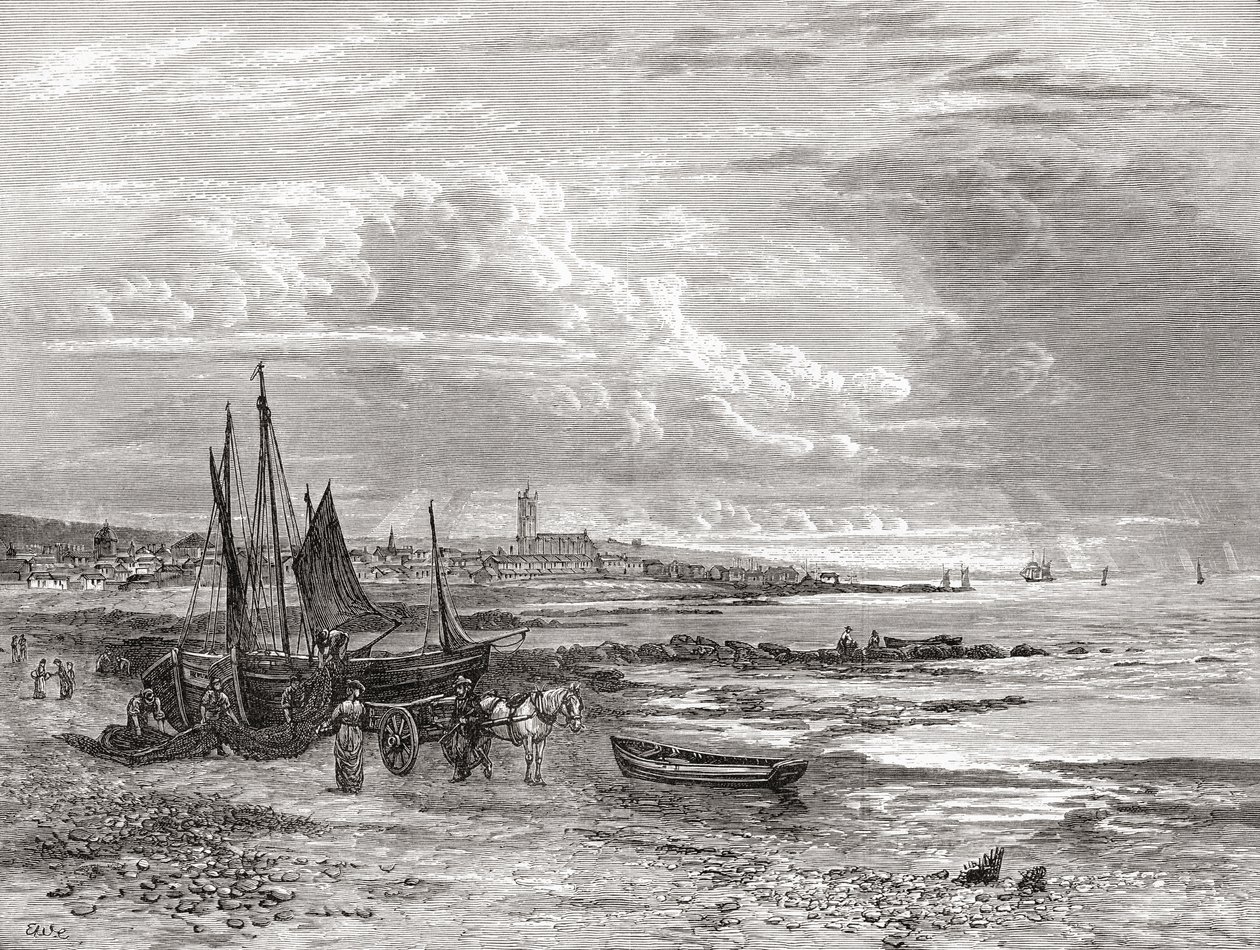 Penzance, Cornwall, Inglaterra a finales del siglo XIX, de 