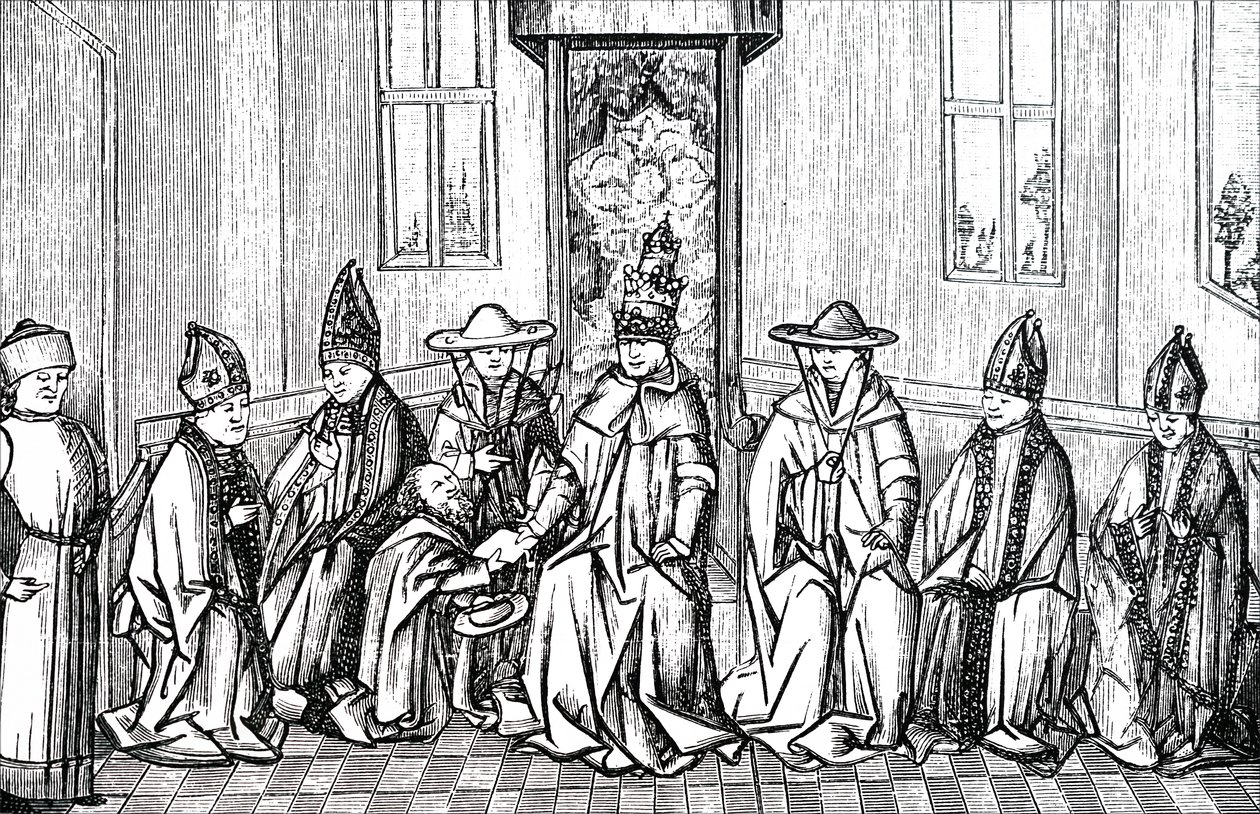 Pedro el Ermitaño, Papa Urbano II y Simeón Patriarca de Jerusalén de Unbekannt