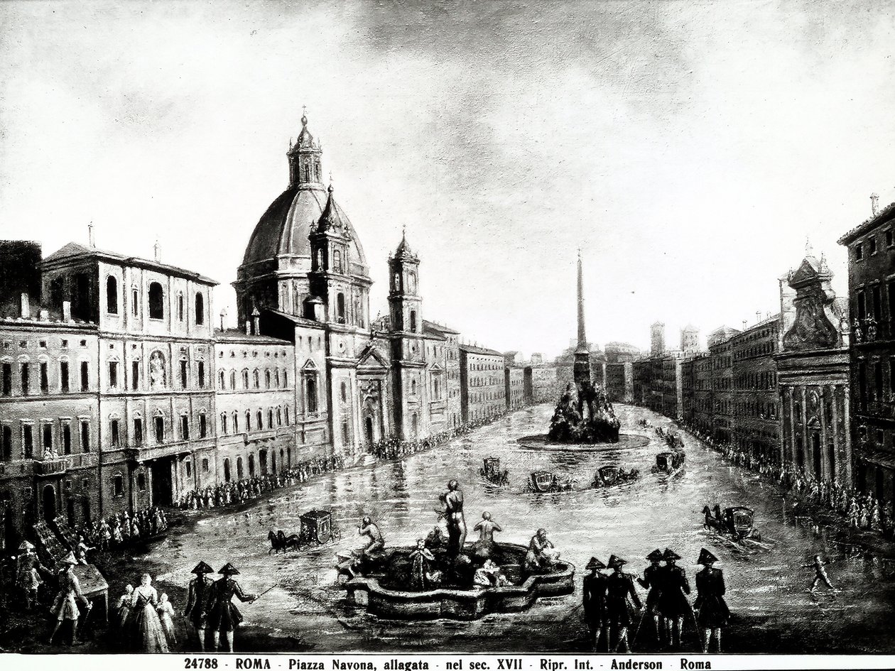 Piazza Navona en Roma, siglo XVII de Unbekannt
