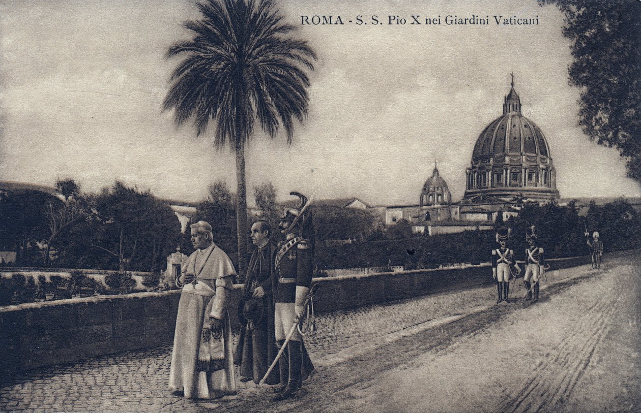 Papa Pío X (1835-1914) caminando por las calles de Roma de William M. Timlin