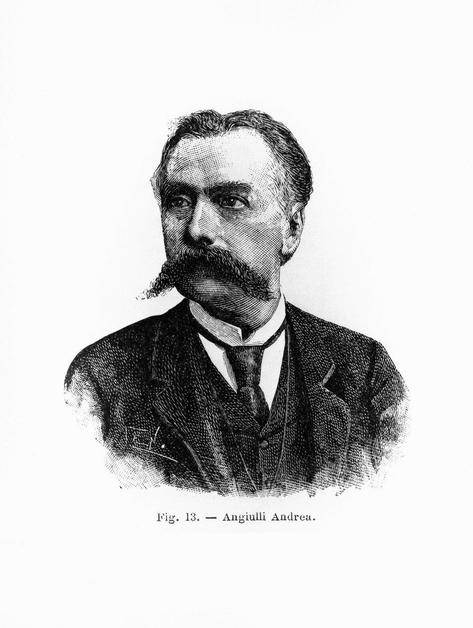 Retrato de Andrea Angiulli (1837-1890), filósofo y pedagogo italiano, grabado de J.B. and Brown J. Rowbotham