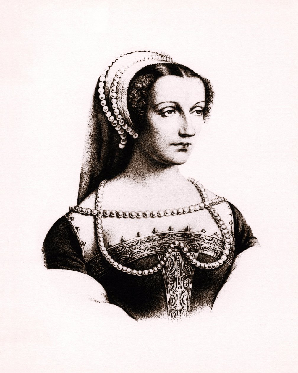 Retrato de Claude de France (1490-1524) Reina de Francia, grabado, sd. de Unbekannter Künstler