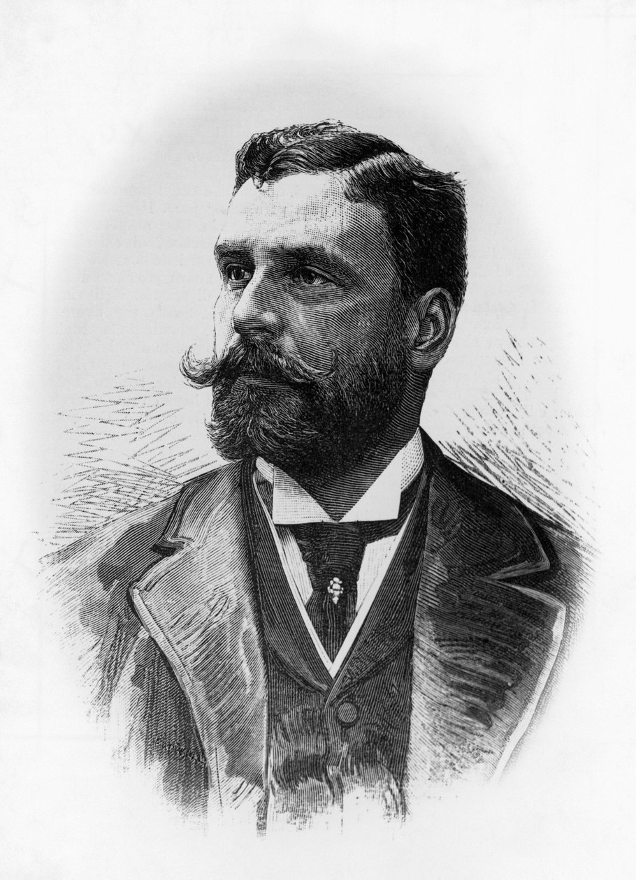 Retrato de Gerolamo Rovetta (1851-1910), escritor y dramaturgo italiano, grabado de William M. Timlin