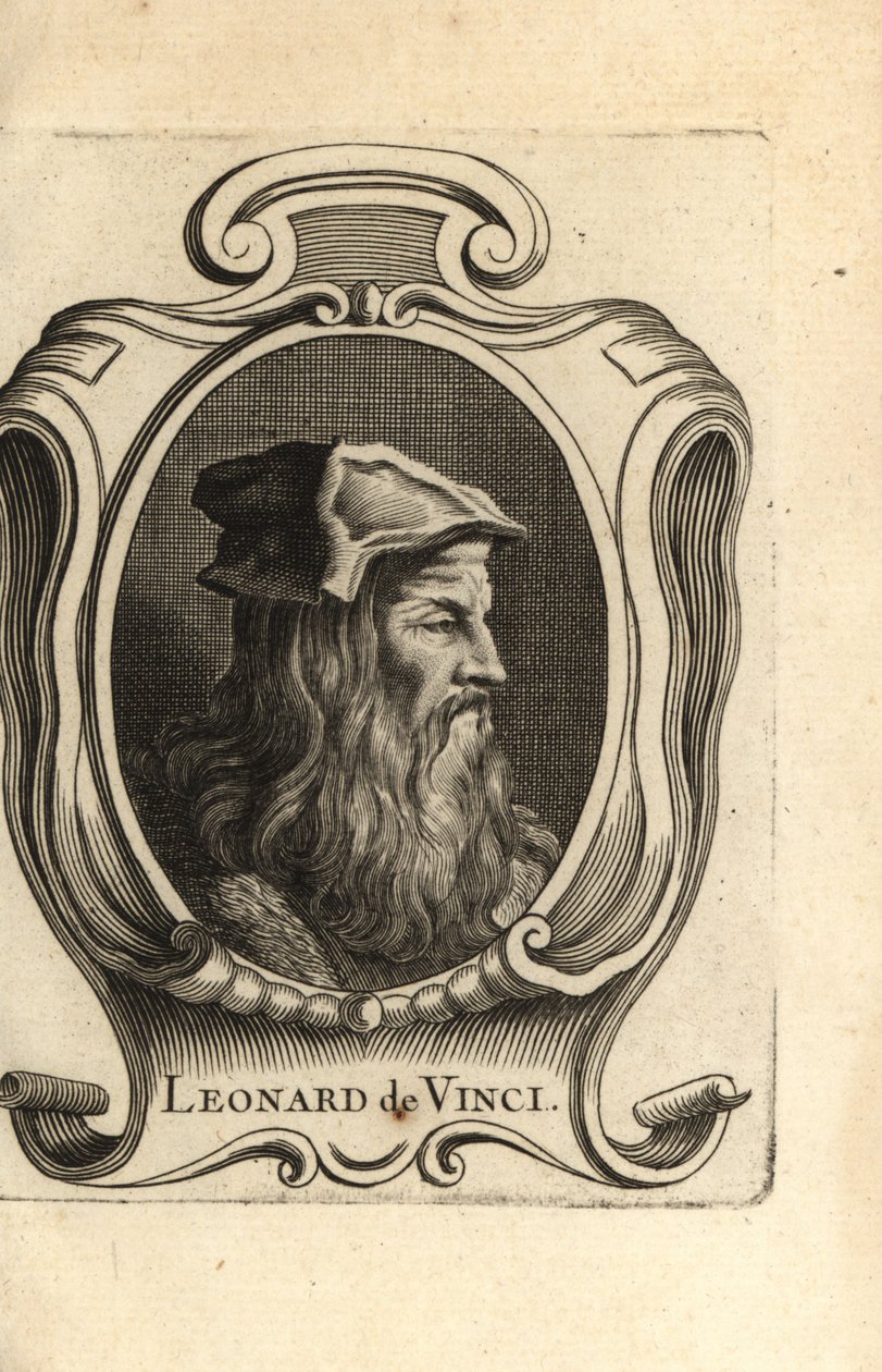 Retrato de Leonardo da Vinci, artista italiano del Renacimiento. de Unbekannter Künstler