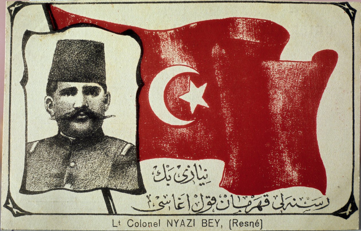 Retrato de Niyazi Bey (grabado) de Unbekannter Künstler