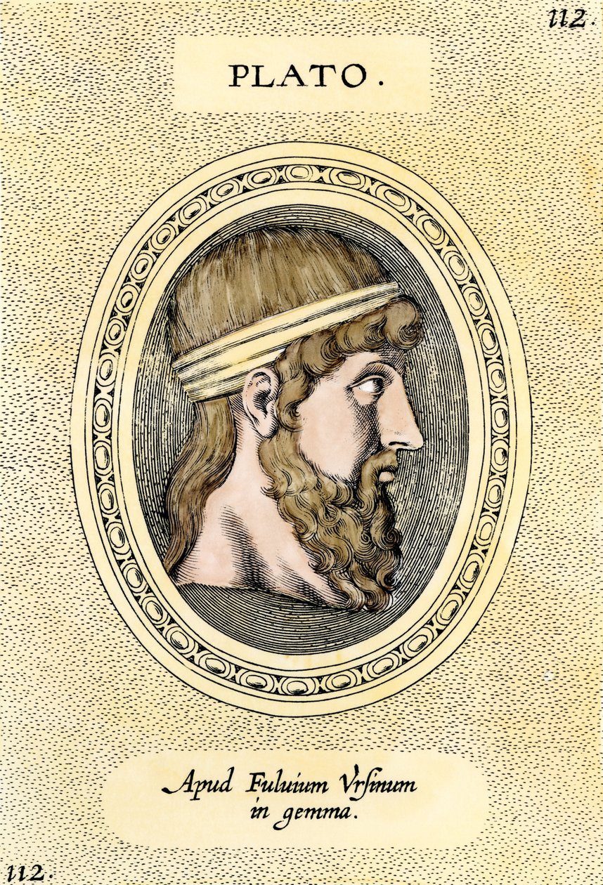 Retrato del filósofo griego Platón (428-348 a.C.) Grabado. de Unbekannter Künstler
