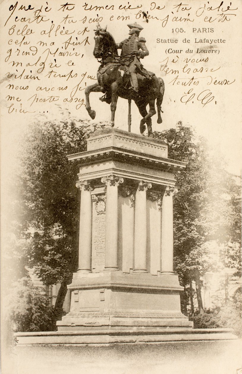 Estatua de Lafayette, Cour du Louvre, París, Sena, Isla de Francia, Francia de William M. Timlin