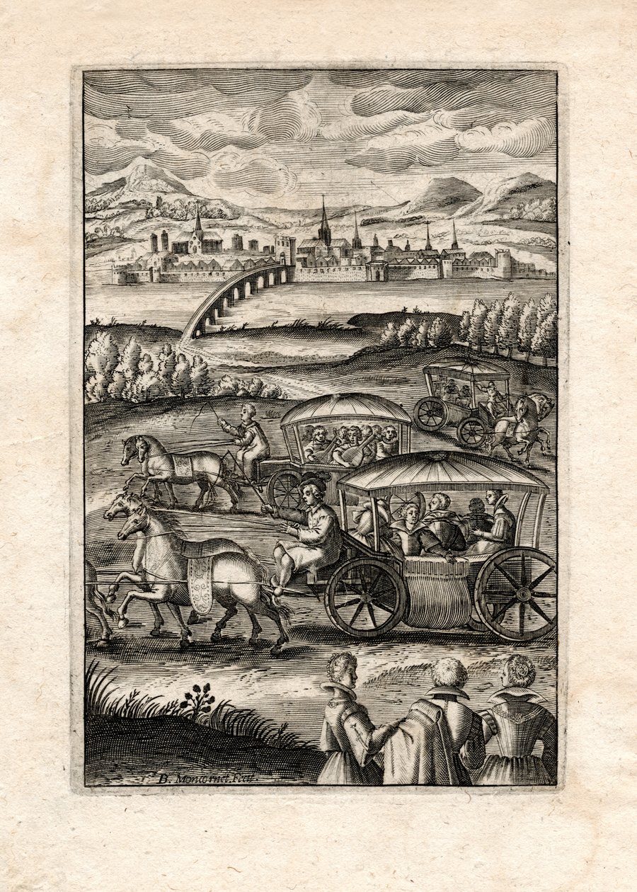 Procesión con laudistas, París, c.1650 (grabado) de Unbekannter Künstler