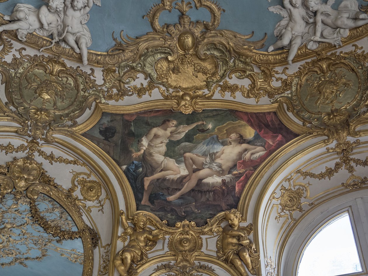 Psique levantando su lámpara para contemplar a su novia. Pintura de Charles Joseph Natoire (1700-1777) de Unbekannt