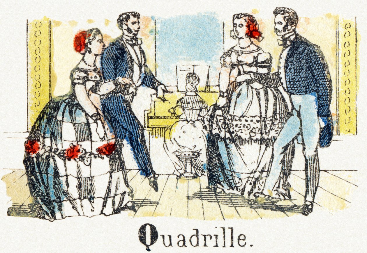 Q - Cuadrilla - Alfabeto de entretenimiento infantil circa 1890 (litografía) de Unbekannt