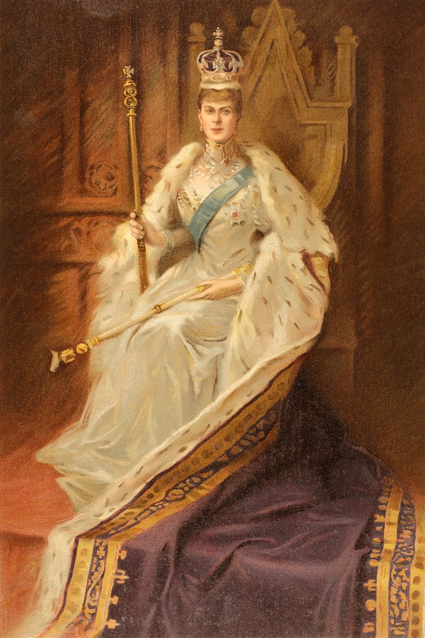 La reina María, consorte del rey Jorge V, en el año de su coronación de Unbekannter Künstler