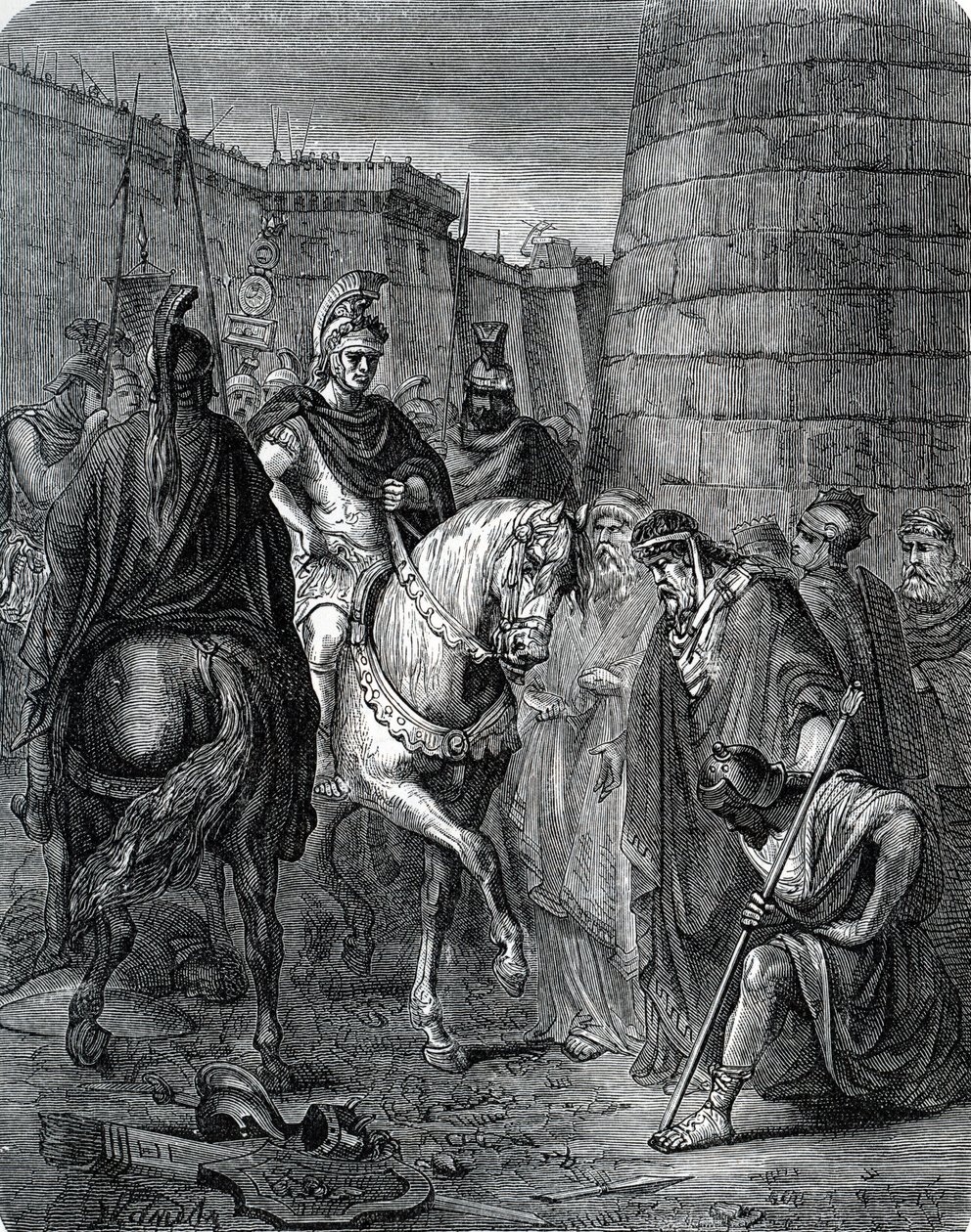 Quinto Cecilio Metelo Macedonio (210-116 a.C.) en Grecia tras la batalla de Escarfalia contra los aqueos en 147 a.C. (Metelo en Grecia tras derrotar a Critolaos de Megalópolis en la batalla de Escarfia de Unbekannter Künstler