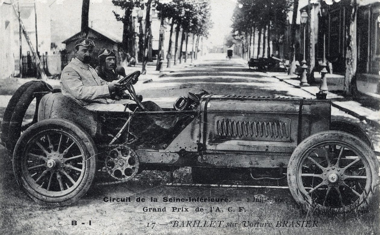 Carreras, Gran Premio de Francia (ACF): Barril conduciendo un coche Brasier en el circuito de Seine Inferieure, 2 de julio de Unbekannt