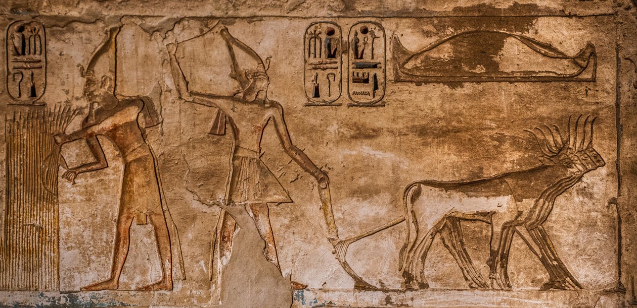 Relieve con escenas de fuego en la pared noreste de la sala 26, Medinet Habu, templo mortuorio de Ramsés III, Luxor, Tebas-Oeste, Egipto, África (foto) de Unbekannter Künstler