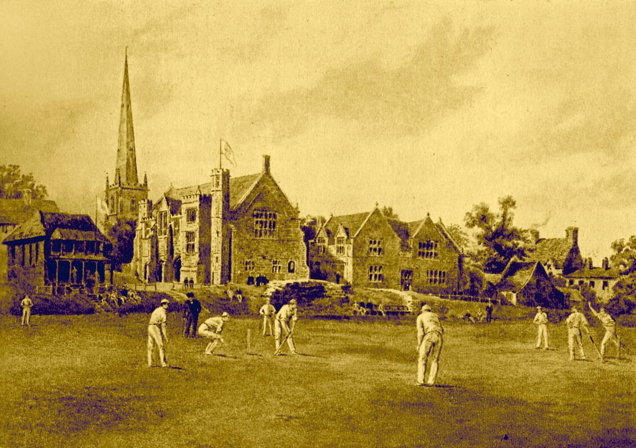 Repton School desde el campo de críquet de Unbekannter Künstler