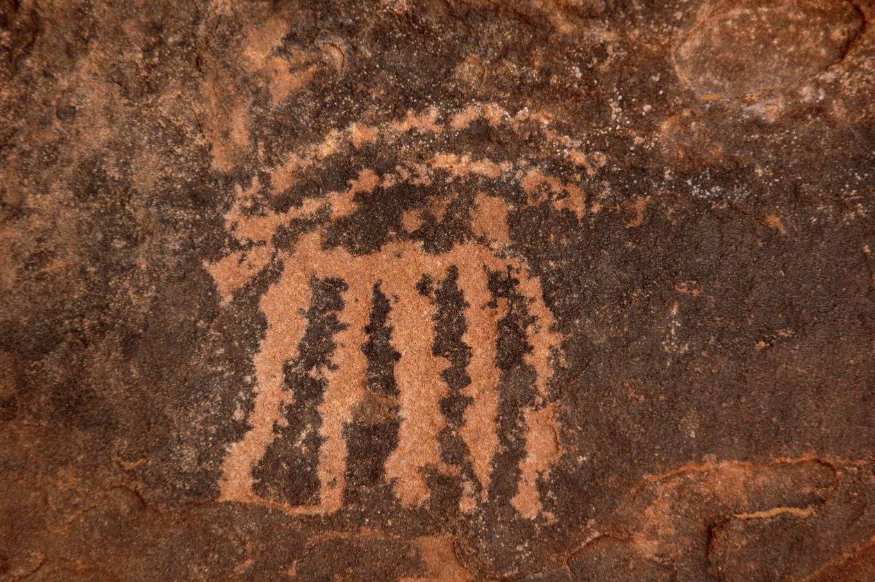 Arte rupestre, Prehistoria: Grabado de un antílope Oryx en el macizo de Uweinat, Egipto. (Periodo de 8000 a 3000 años a.C.). Fotografía de Unbekannt