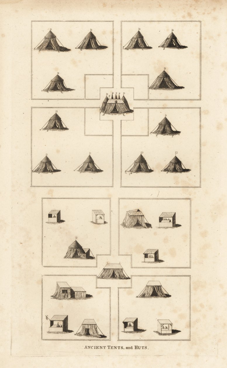Campamento real, era del rey Enrique VIII, mostrando los cuarteles reales, mercado, chozas de tenderos, carniceros, etc. de Unbekannt