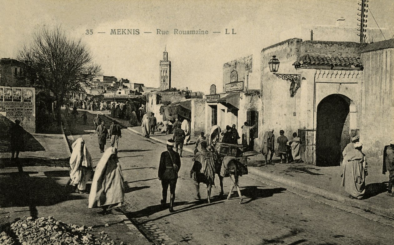 Rue Rouamzine en Meknes, Marruecos de Unbekannter Künstler