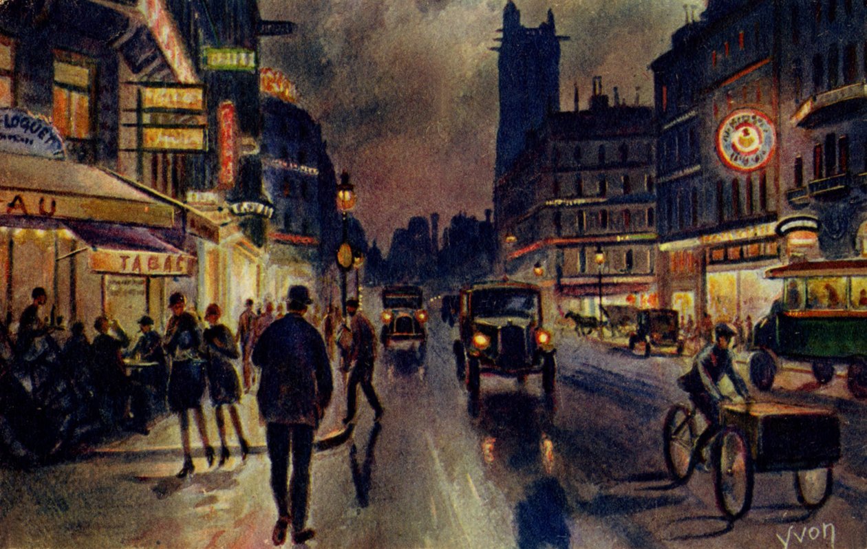 Rue de Rivoli, París, c.1933 (postal) de Unbekannter Künstler