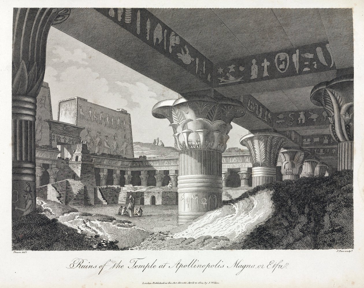 Ruinas del templo de Apollinopolis Magna en Edfu (actual Tell El Balamoun, Egipto) (originalmente, templo dedicado a Horus, construido entre 237 y 57 a.C.) de Unbekannt