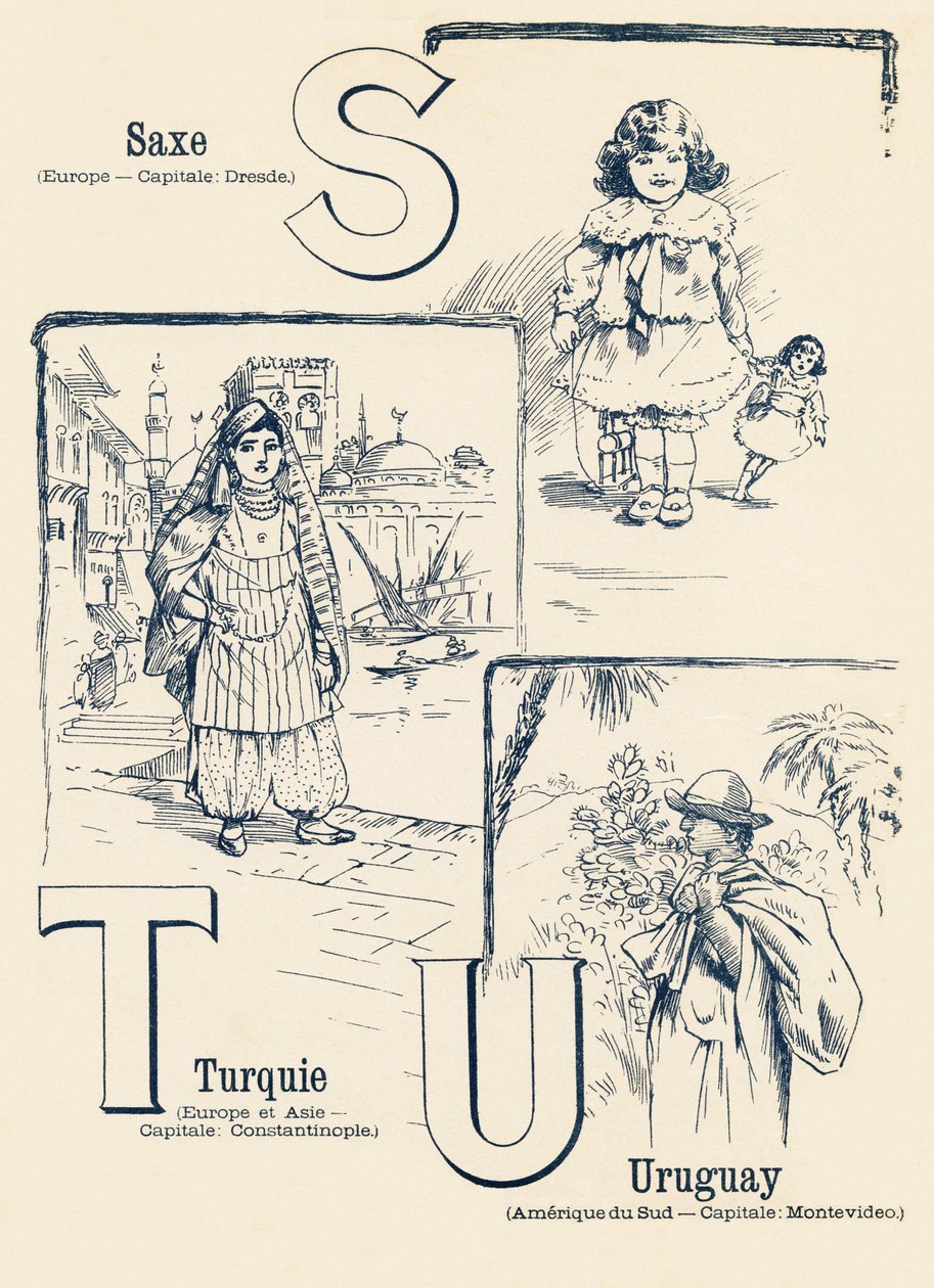 S T U: Sajonia, Turquía, Uruguay - ABC de los dos mundos. Emile Guerin, editor, París, hacia 1900. de Unbekannt