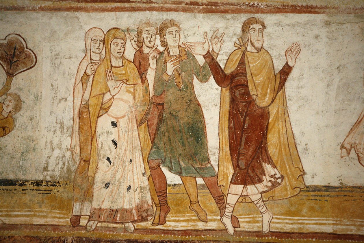 Pintura de la abadía de Saint-Savin: Abraham y Lot se separan, Saint-Savin-sur-Gartempe, Francia de Unbekannt