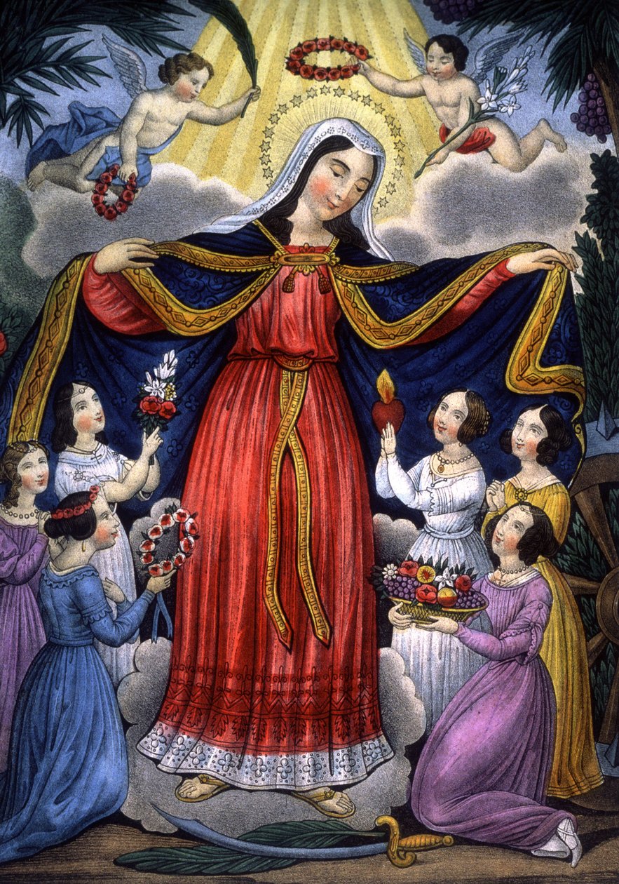 Santa Catalina y las Catherinettes, mediados del siglo XIX (grabado) de Unbekannter Künstler