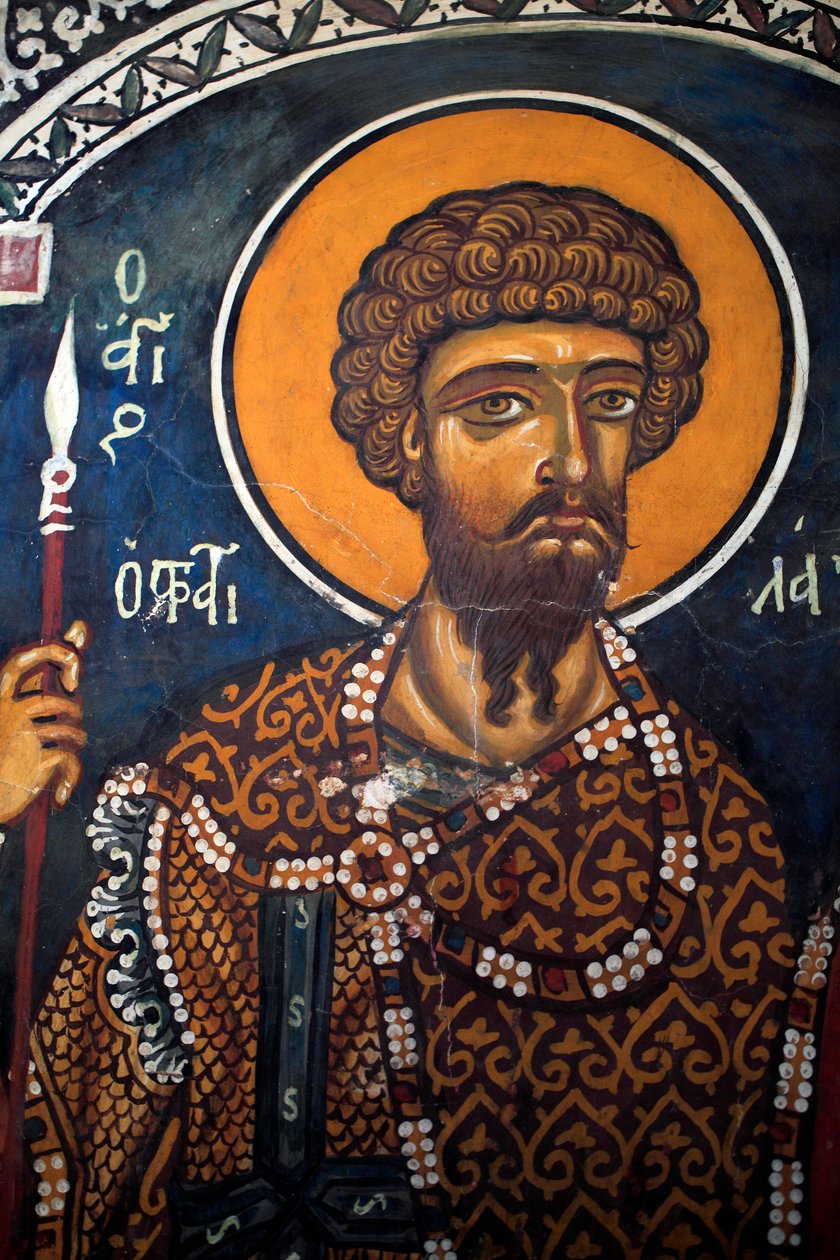 San Teodoro Statelates: Fresco bizantino del siglo XIV (1332) Iglesia de la Virgen Phorbiotissa, Asinou Chipre Iglesias pintadas sitio UNESCO Troodos, Chipre de Unbekannt