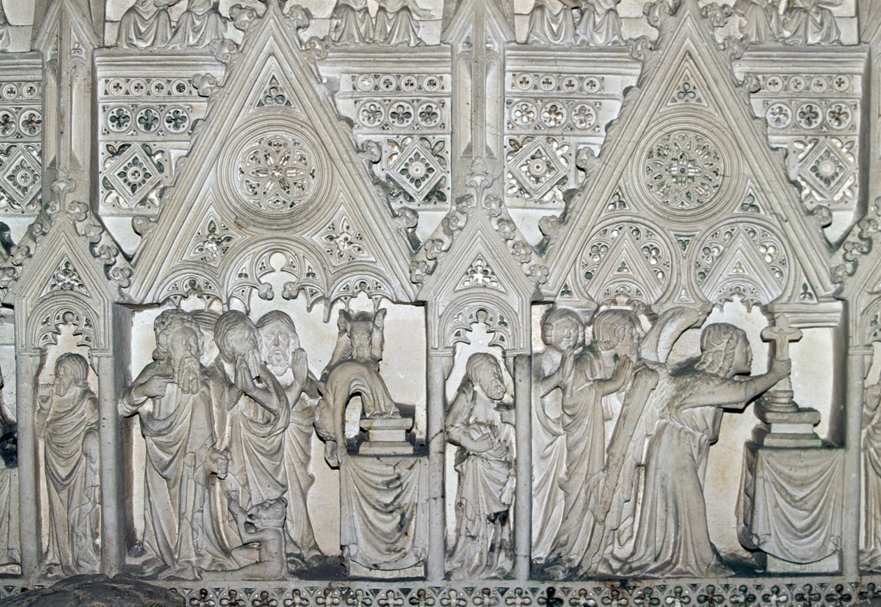 Sarcófago de Pedro I (1320-1367) con escenas de la vida de San Bartolomé, iglesia del monasterio de Alcobaça (Lista del Patrimonio Mundial de la UNESCO) de Benjamin Baud