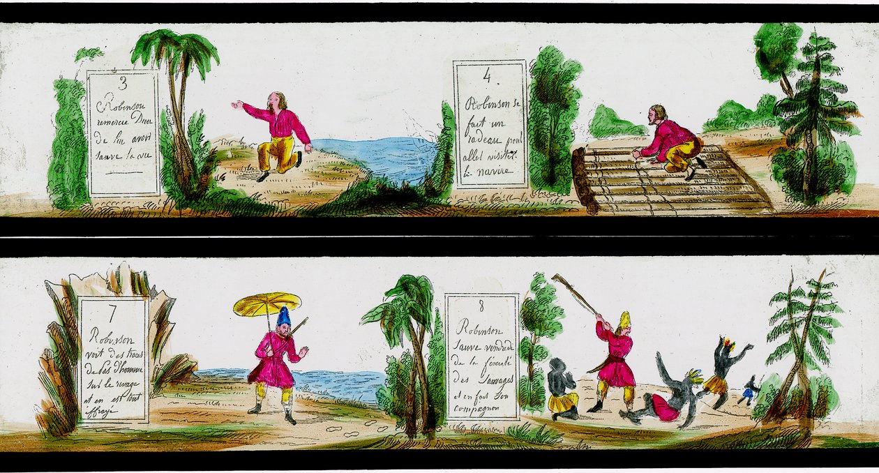 Escena de las Aventuras de Robinson Crusoe de Unbekannter Künstler