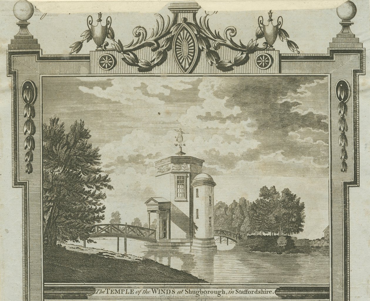 Shugborough - Templo de los Vientos: grabado, nd [c 1770] de Unbekannt