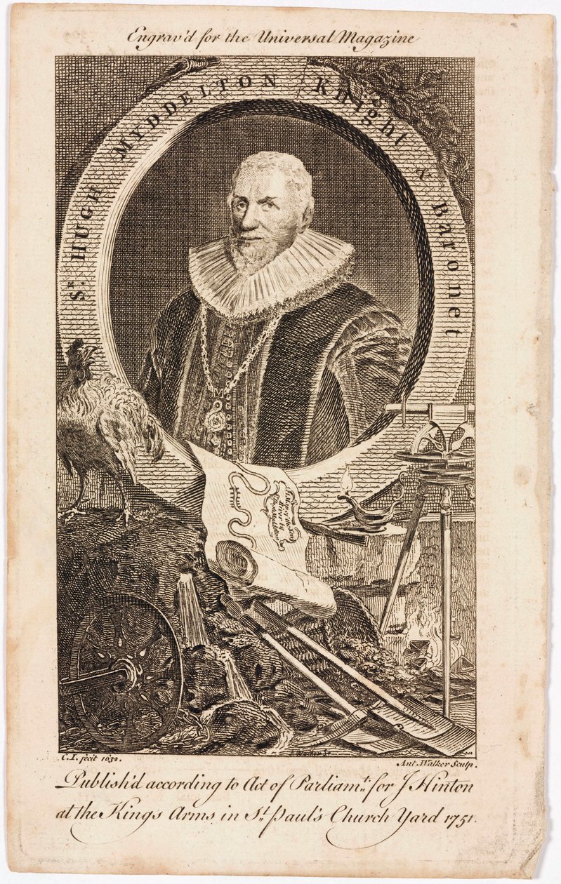 Sir Hugh Myddelton, orfebre e ingeniero galés, c 1620s de Unbekannt