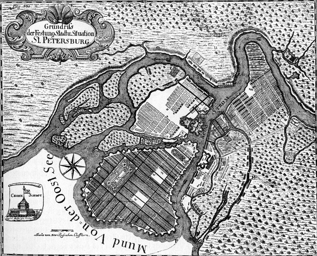 San Petersburgo - plano de la ciudad rusa de Unbekannter Künstler