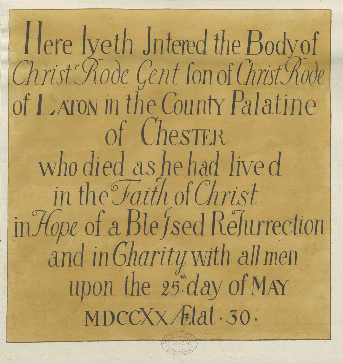 Stafford - Inscripción Monumental en la Iglesia de Santa María de Unbekannt