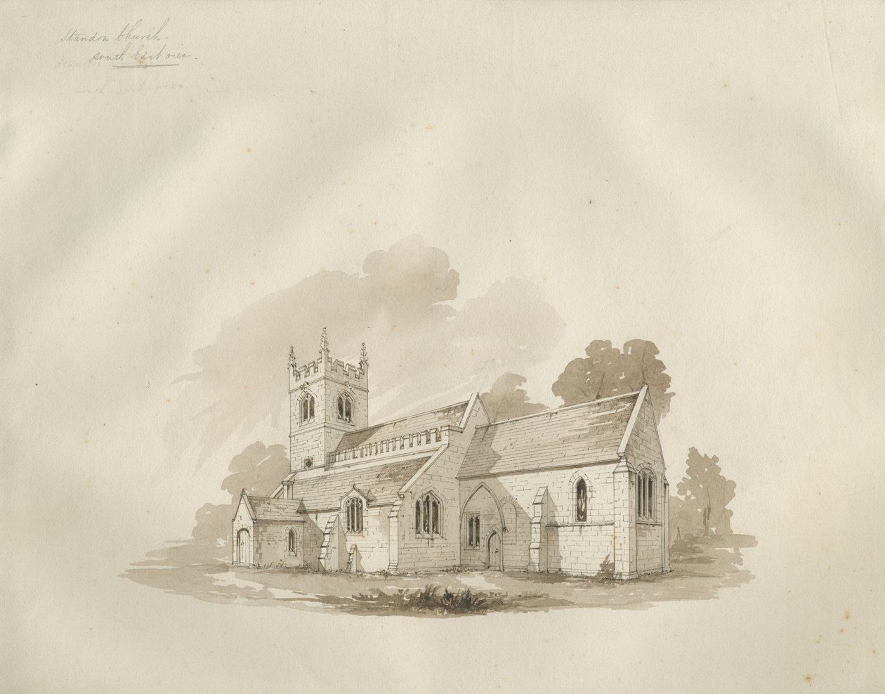 Iglesia de Standon: dibujo a pluma y tinta, s.f. [?mediados del siglo XIX] de Unbekannt