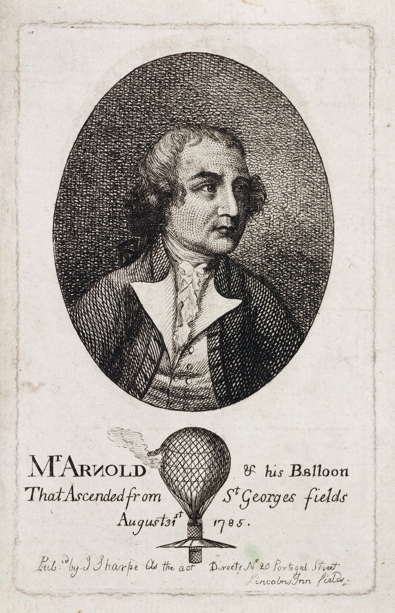 Stuart Amos Arnold, aeronauta inglés, c 1785 de Unbekannt