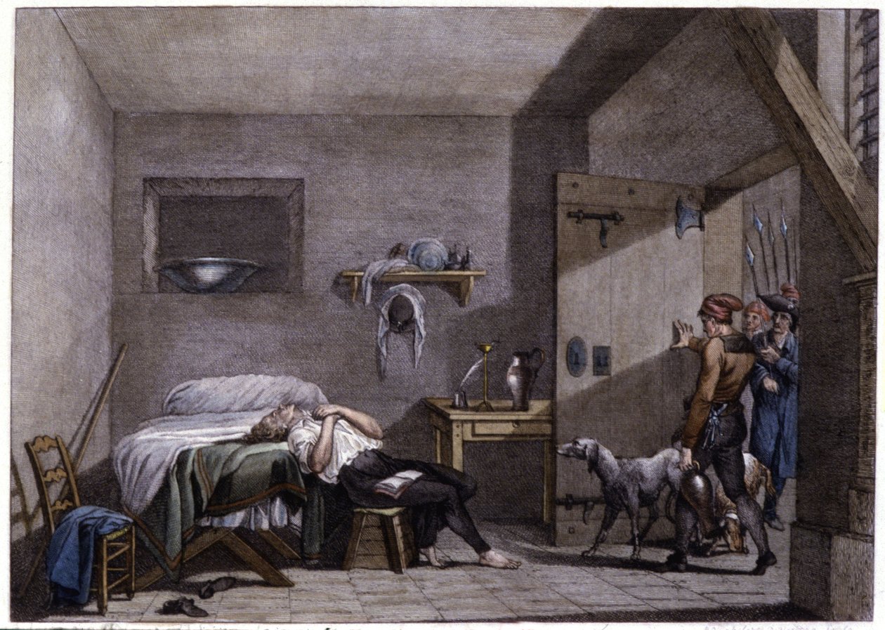 Suicidio de Condorcet, finales del siglo XVIII (grabado) de Unbekannter Künstler