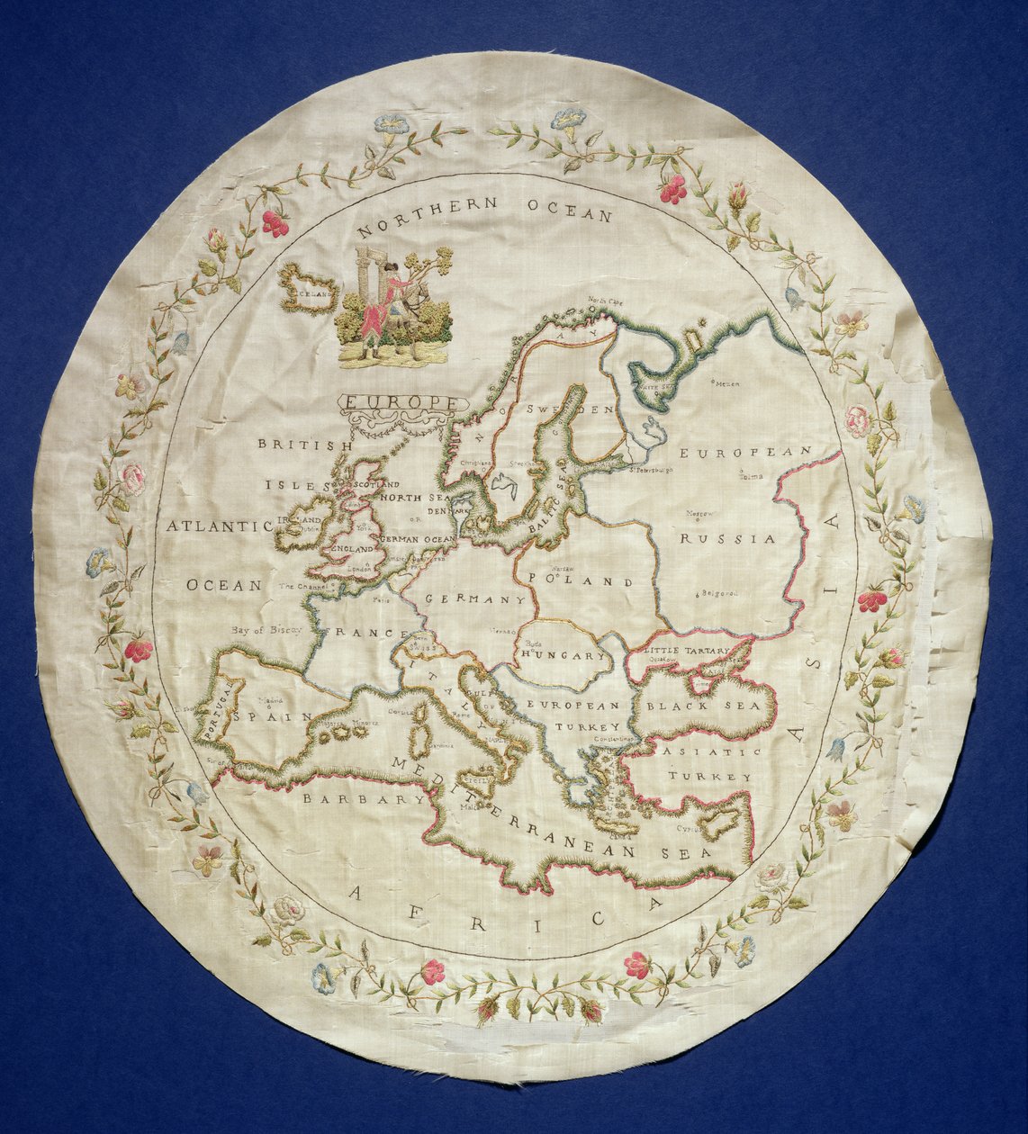 Muestra T.142-1938 mostrando un mapa de Europa, inglés, finales del siglo XVIII de Unbekannt
