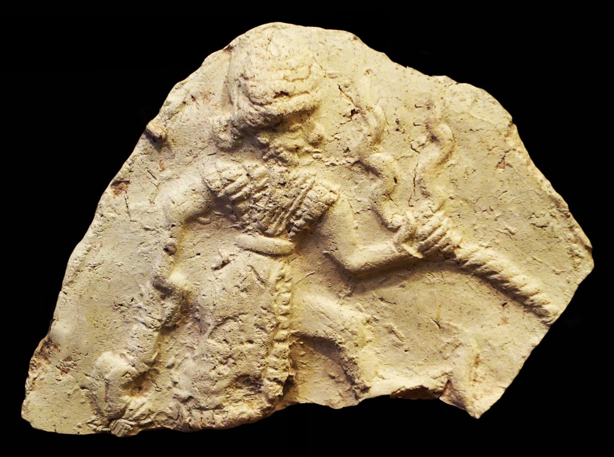 Tabla que representa al Dios de la Tormenta Ishchali, Isun Larsa, Babilonia, Mesopotamia, circa 2000-1600 a.C. de Unbekannt