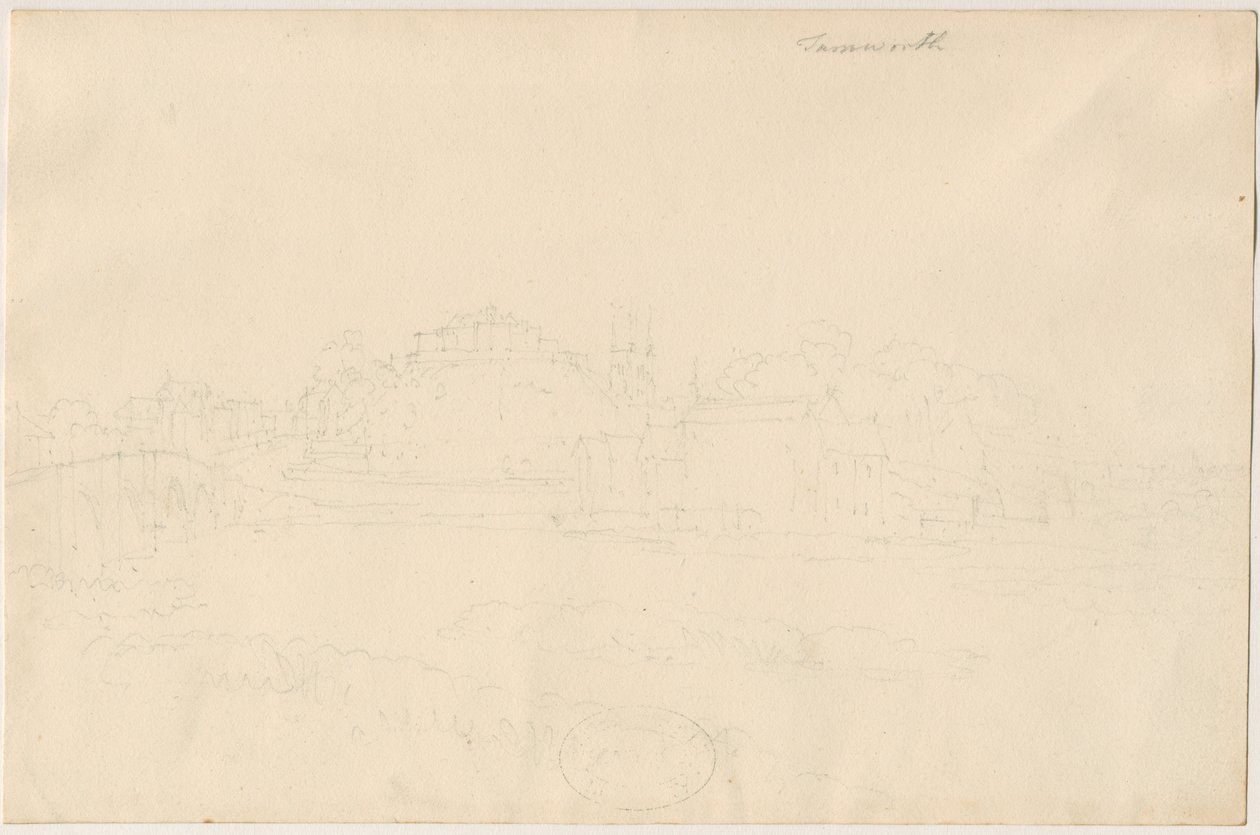 Castillo de Tamworth: dibujo a lápiz, nd [siglo XIX] de Unbekannt