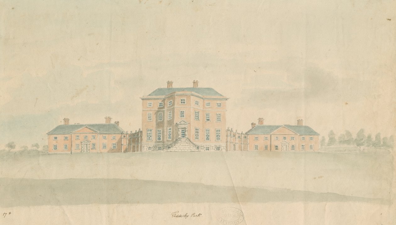 Teddesley Hall: pintura en acuarela, nd [finales del siglo XVIII] de Unbekannt