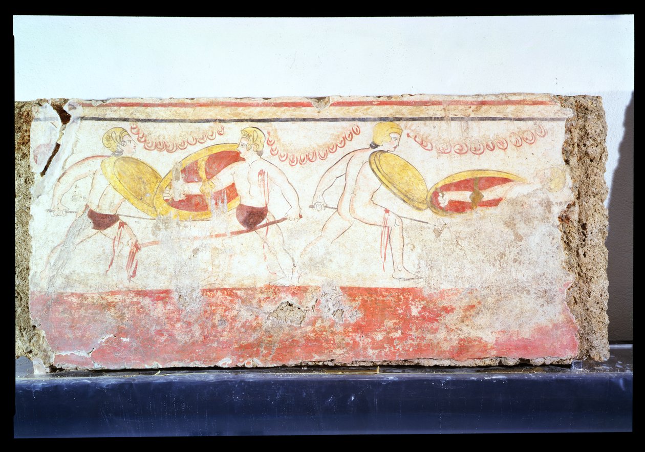 La batalla de los gladiadores, c. siglo III a.C. (detalle) de Unbekannt