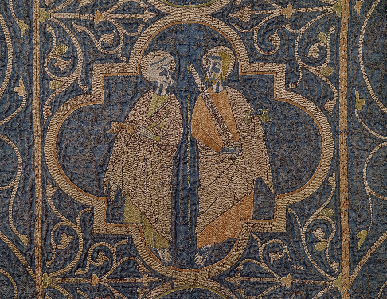 La casulla de Clare, detalle de San Pedro y San Pablo, británico de Unbekannt