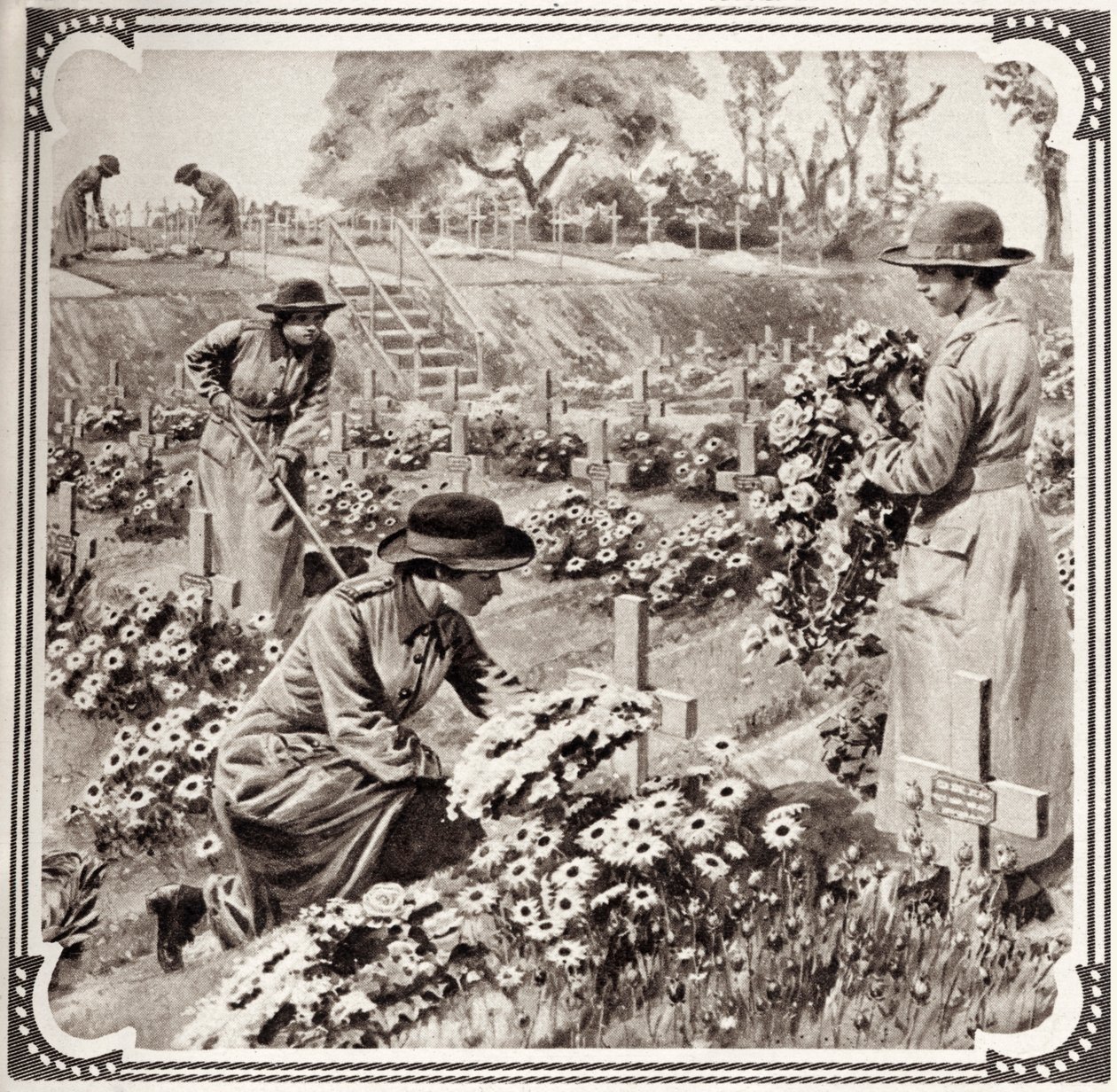 La heroica devoción de las mujeres durante la guerra de Unbekannter Künstler