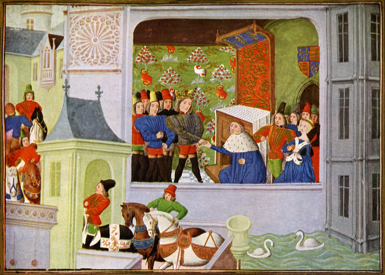 La entrevista de Ricardo II y el duque de Gloucester en el castillo de Pleshy de Unbekannter Künstler