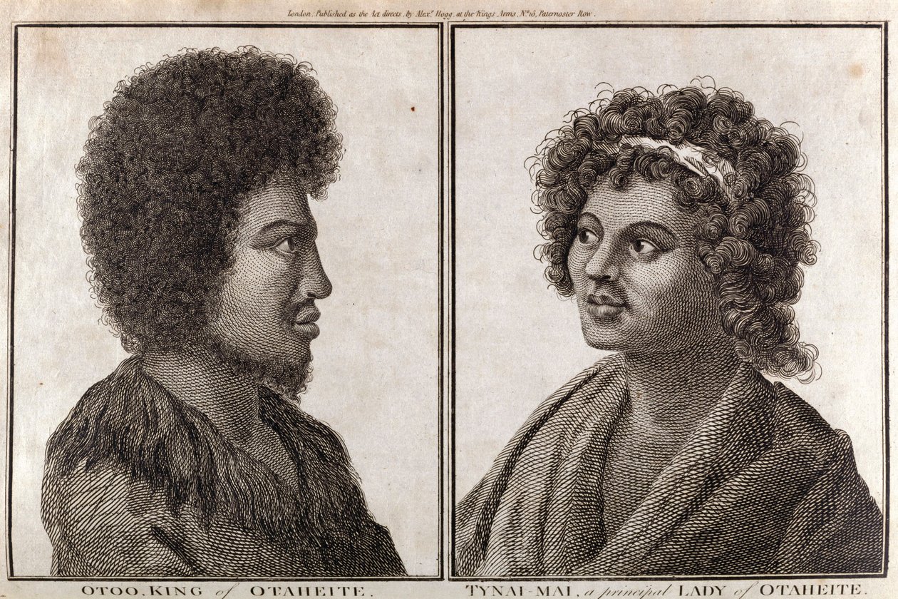 El Rey y una dama principal de Tahití, c. 1773 de Unbekannt